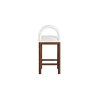 Meridian Furniture, Tabouret de comptoir en tissu texturé lin crème Conrad