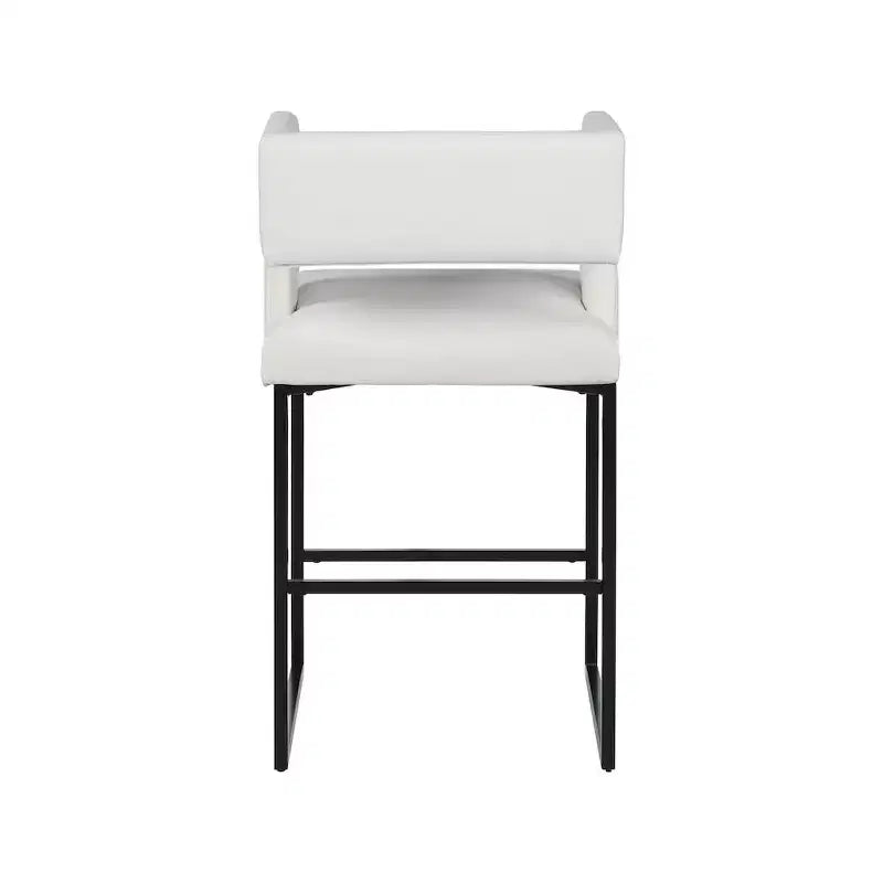 Meridian Furniture, Tabouret de comptoir Caleb en similicuir blanc, lot de 2