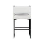 Meridian Furniture, Tabouret de comptoir Caleb en similicuir blanc, lot de 2