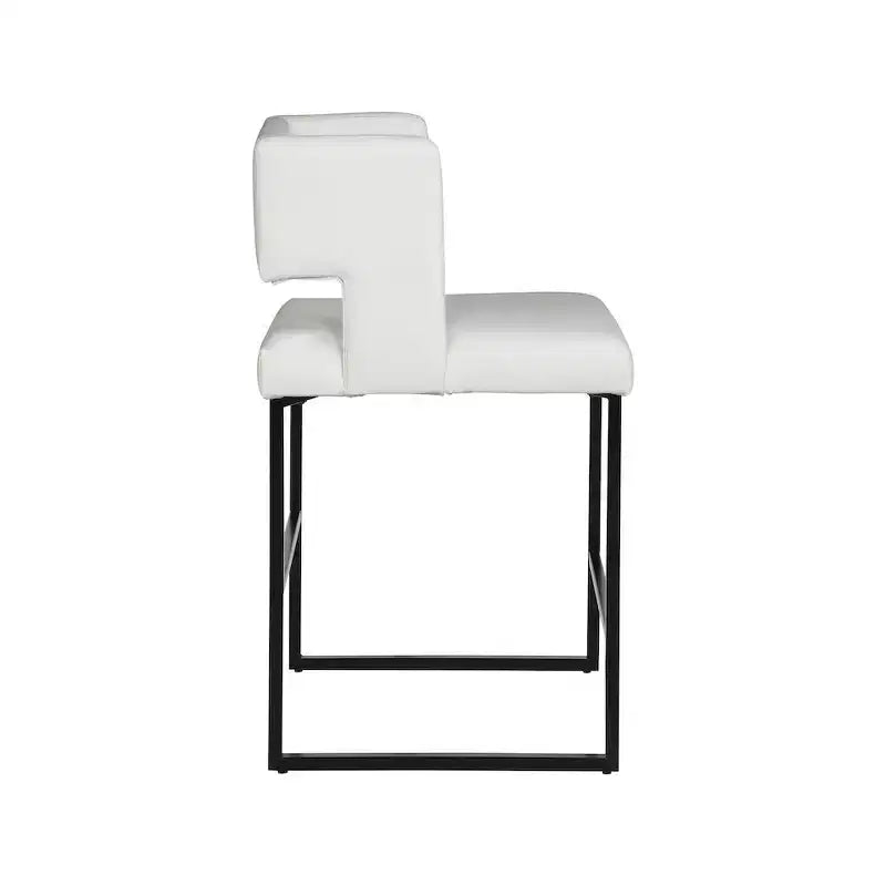 Meridian Furniture, Tabouret de comptoir Caleb en similicuir blanc, lot de 2