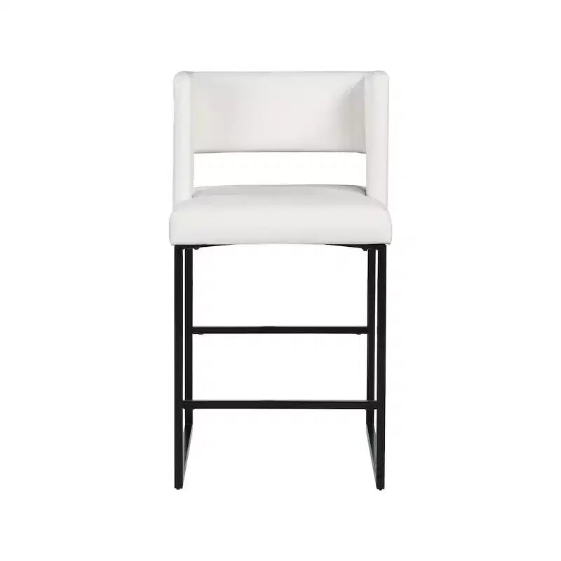 Meridian Furniture, Tabouret de comptoir Caleb en similicuir blanc, lot de 2