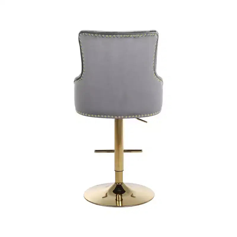 Tabouret réglable Meridian Furniture, Claude en velours gris