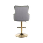 Tabouret réglable Meridian Furniture, Claude en velours gris