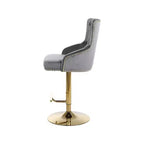 Tabouret réglable Meridian Furniture, Claude en velours gris