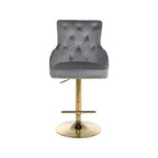 Tabouret réglable Meridian Furniture, Claude en velours gris