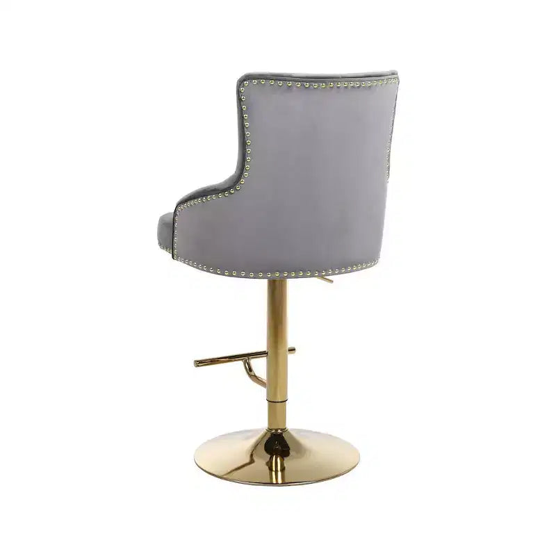 Tabouret réglable Meridian Furniture, Claude en velours gris