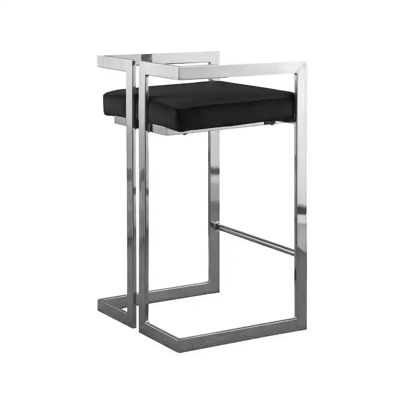 Tabourets en velours noir Ezra de Meridian Furniture, lot de 2