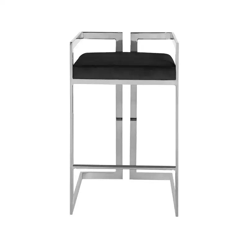Tabourets en velours noir Ezra de Meridian Furniture, lot de 2