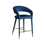 Meridian Furniture,Destiny Navy Velvet Stool