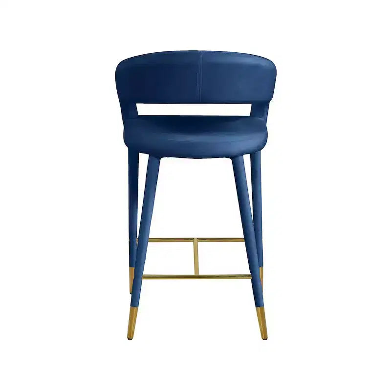 Meridian Furniture, Tabouret en velours bleu marine Destiny