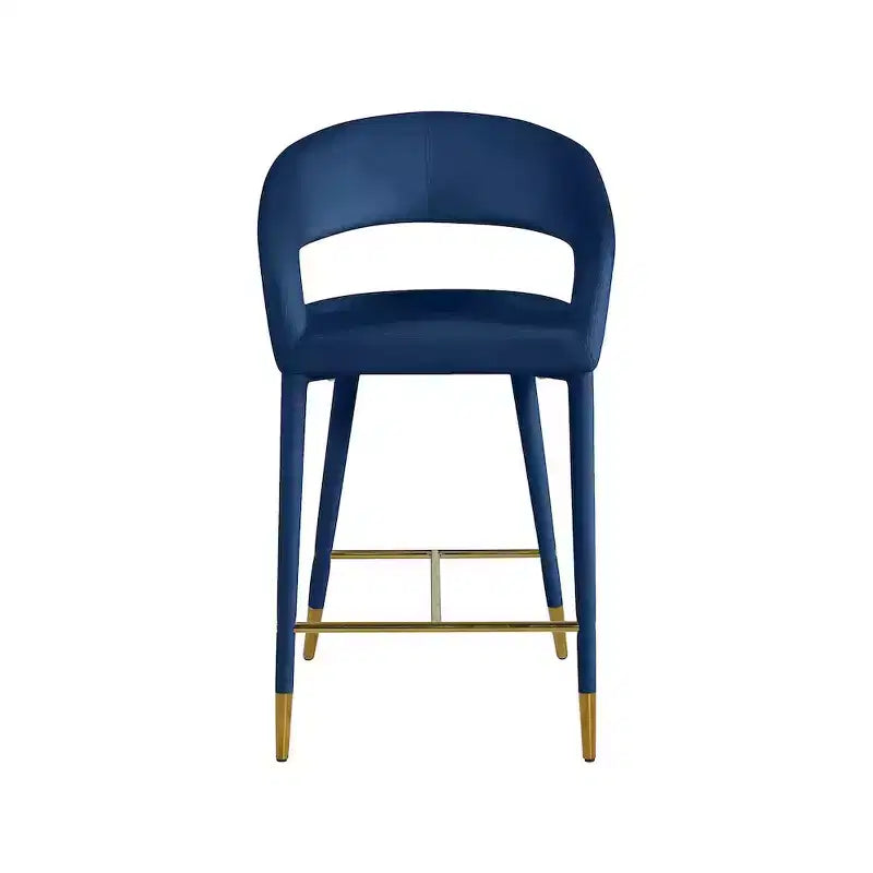 Meridian Furniture, Tabouret en velours bleu marine Destiny