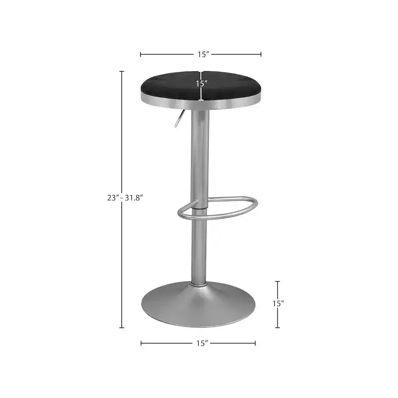 Tabouret réglable Meridian Furniture Brody en velours noir