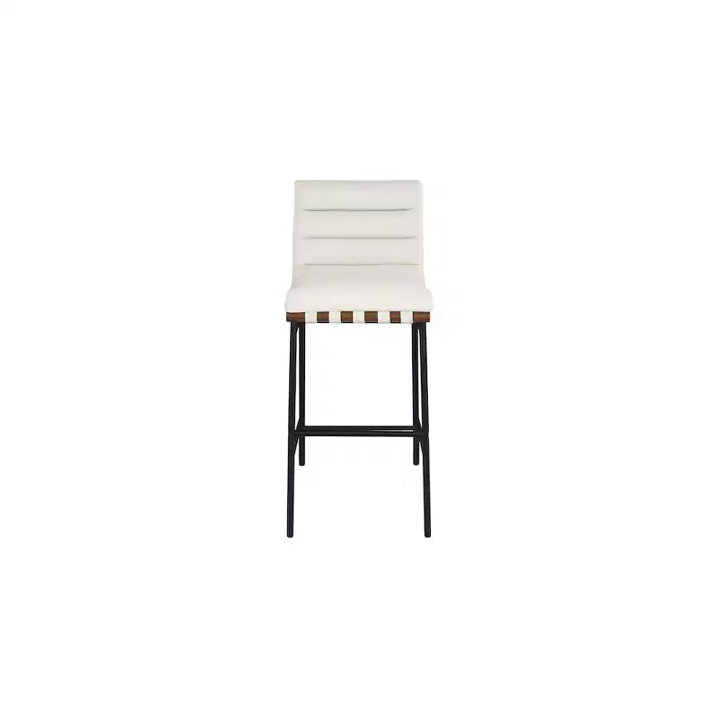 Tabouret de bar Meridian Furniture, Burke en similicuir crème