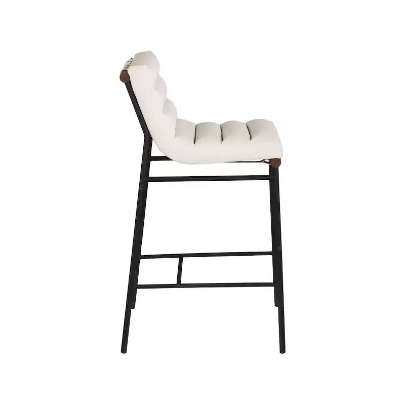 Tabouret de bar Meridian Furniture, Burke en similicuir crème