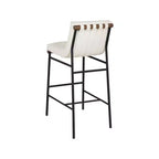Tabouret de bar Meridian Furniture, Burke en similicuir crème