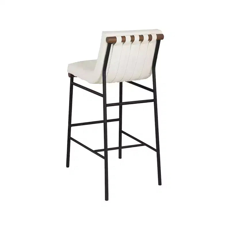 Tabouret de bar Meridian Furniture, Burke en similicuir crème