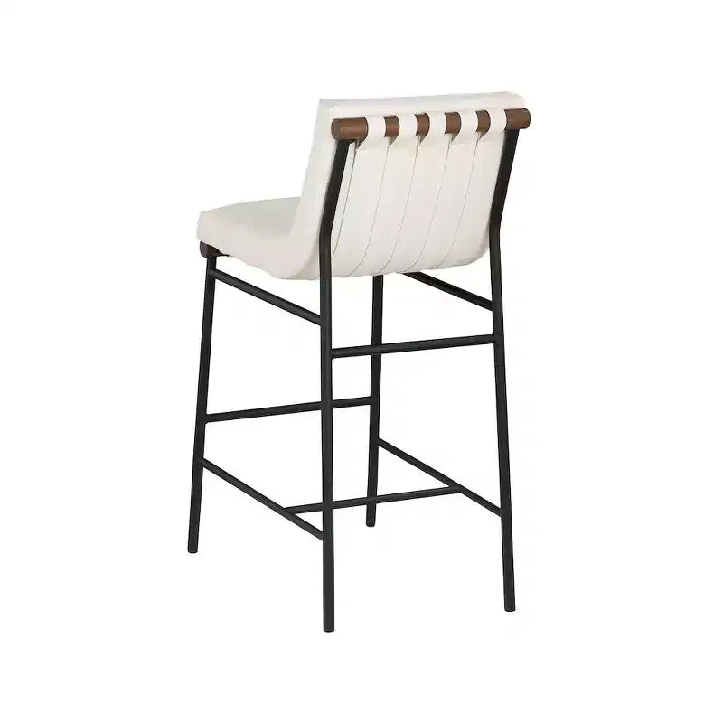 Tabouret de bar Meridian Furniture, Burke en similicuir crème