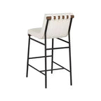 Tabouret de bar Meridian Furniture, Burke en similicuir crème