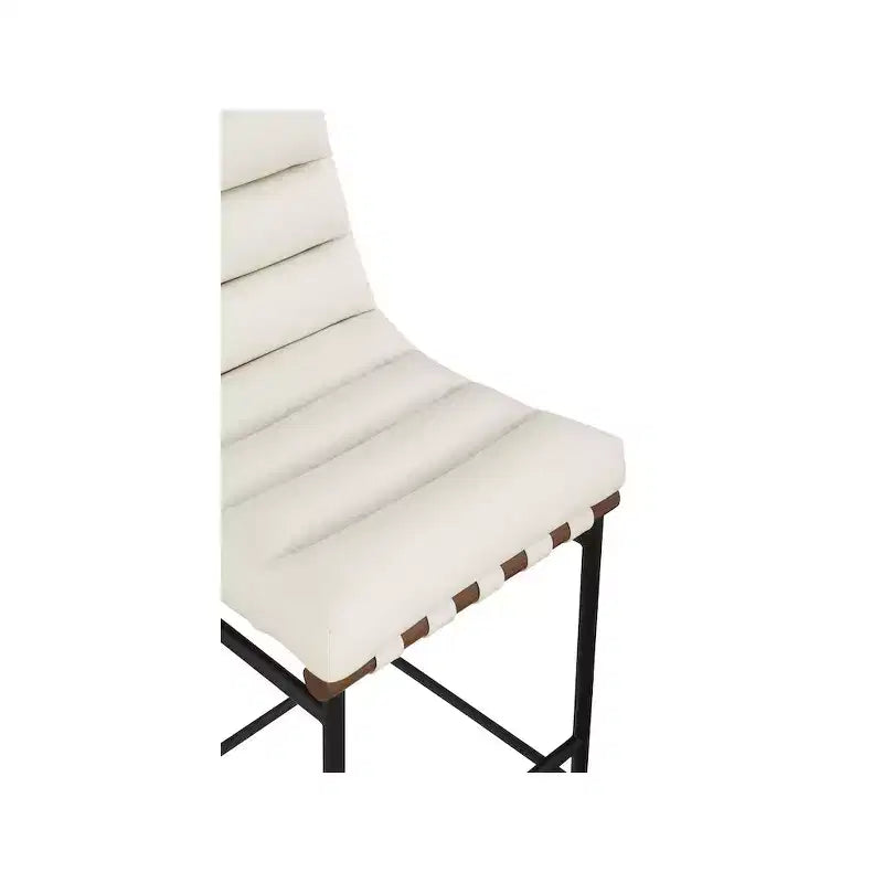 Tabouret de bar Meridian Furniture, Burke en similicuir crème