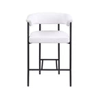 Meridian Furniture, Tabouret de comptoir en tissu texturé lin crème Malin, lot de 2
