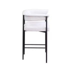 Meridian Furniture, Tabouret de comptoir en tissu texturé lin crème Malin, lot de 2
