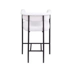 Meridian Furniture, Tabouret de comptoir en tissu texturé lin crème Malin, lot de 2