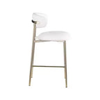 Meridian Furniture, Tabouret de comptoir Lupita en cuir vegan blanc, Lot de 2
