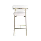 Meridian Furniture, Tabouret de comptoir Lupita en cuir vegan blanc, Lot de 2