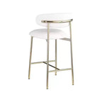 Meridian Furniture, Tabouret de comptoir Lupita en cuir vegan blanc, Lot de 2