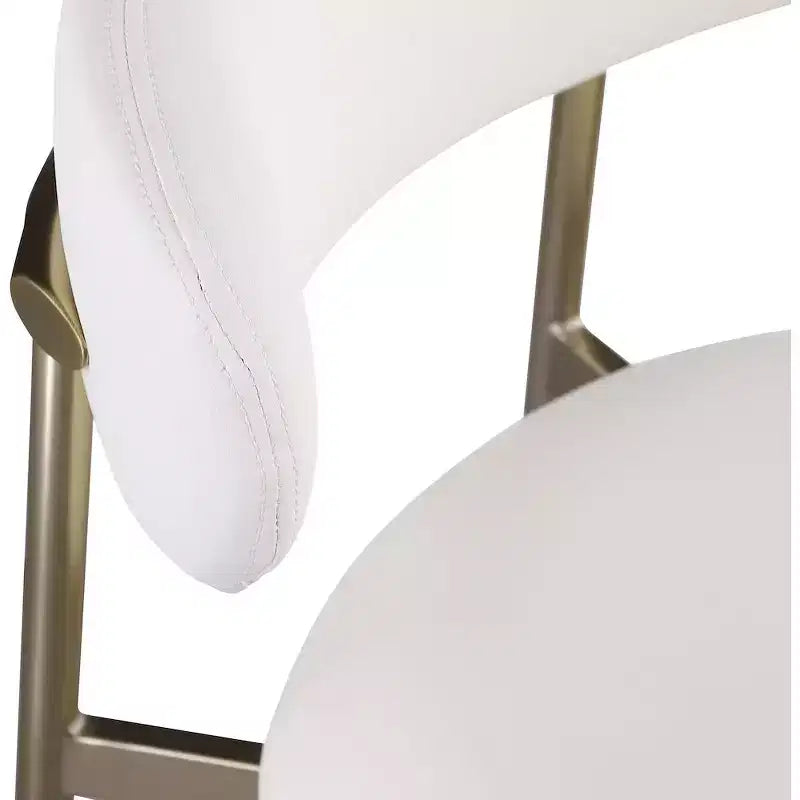 Meridian Furniture, Tabouret de comptoir Lupita en cuir vegan blanc, Lot de 2