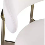 Meridian Furniture, Tabouret de comptoir Lupita en cuir vegan blanc, Lot de 2