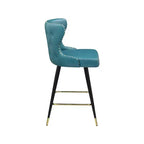 Tabourets de bar/comptoir Hendrix Meridian Furniture en cuir végétalien bleu, lot de 2