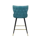 Tabourets de bar/comptoir Hendrix Meridian Furniture en cuir végétalien bleu, lot de 2