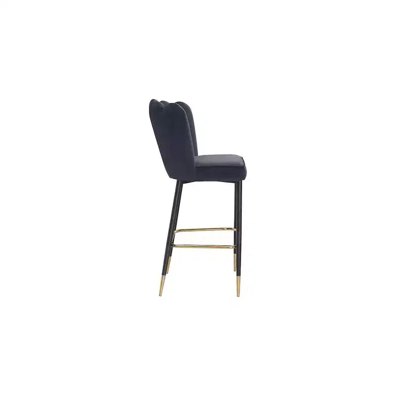 Tabourets en velours gris Meridian Furniture Lily, lot de 2