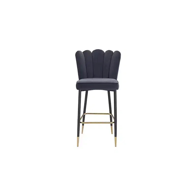 Tabourets en velours gris Meridian Furniture Lily, lot de 2
