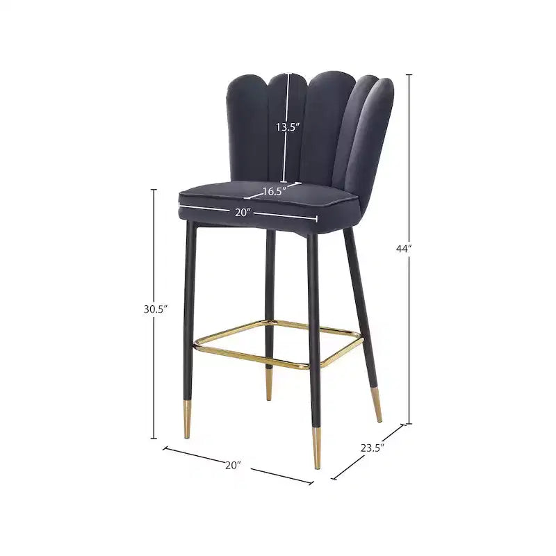 Tabourets en velours gris Meridian Furniture Lily, lot de 2