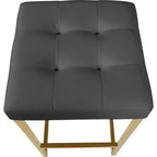 Meridian Furniture, Tabouret Nicola en Cuir Vegan Gris, Lot de 2