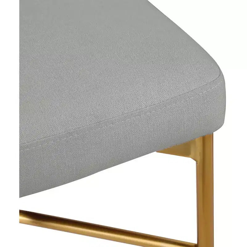 Meridian Furniture, Tabouret en tissu texturé lin gris clair et durable Rivage, lot de 2