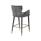 Tabouret Meridian Furniture Luxe en velours gris, lot de 2