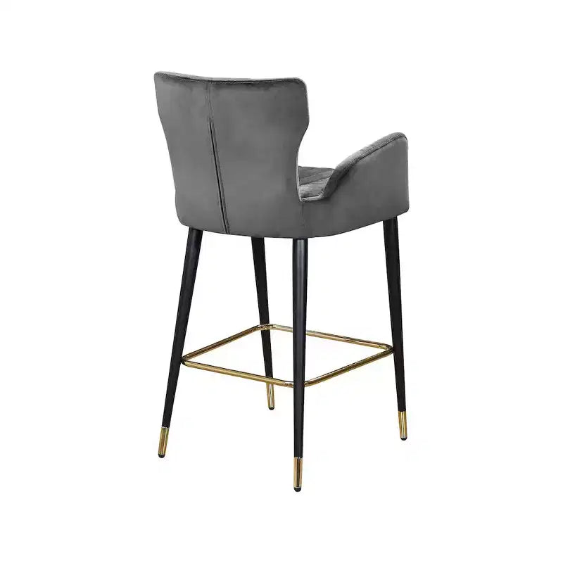 Tabouret Meridian Furniture Luxe en velours gris, lot de 2