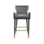 Tabouret Meridian Furniture Luxe en velours gris, lot de 2