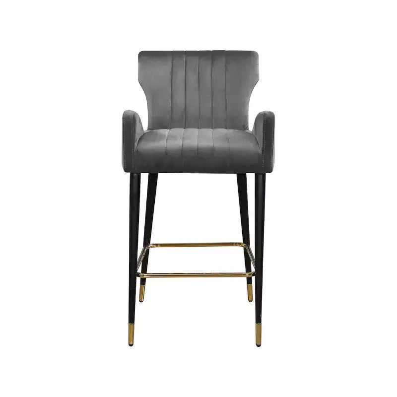 Tabouret Meridian Furniture Luxe en velours gris, lot de 2