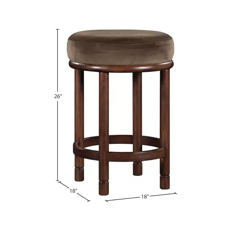 Meridian Furniture, Tabouret de comptoir Monette en velours marron