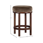 Meridian Furniture, Tabouret de comptoir Monette en velours marron