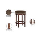 Meridian Furniture, Tabouret de comptoir Monette en velours marron