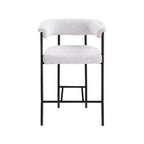 Tabouret de comptoir en tissu bouclé crème Malin de Meridian Furniture, lot de 2
