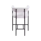 Tabouret de comptoir en tissu bouclé crème Malin de Meridian Furniture, lot de 2