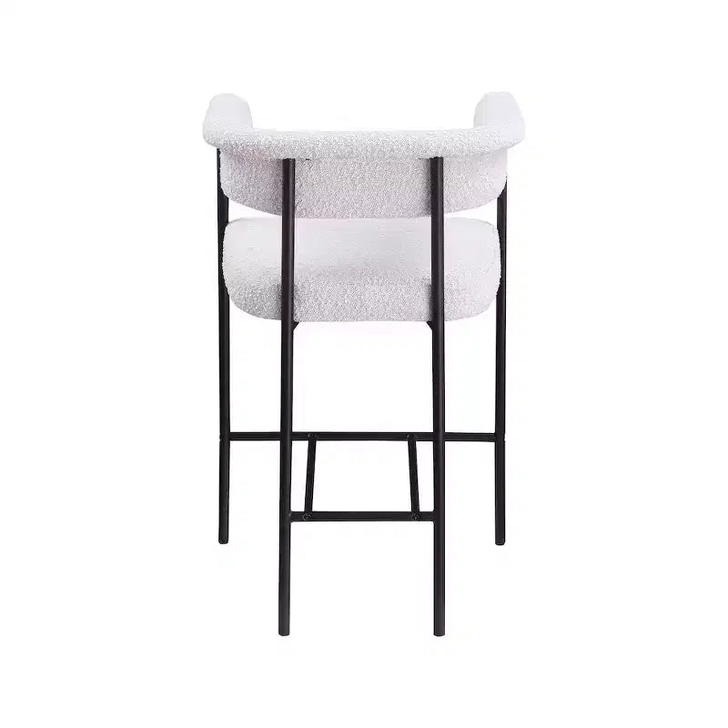 Tabouret de comptoir en tissu bouclé crème Malin de Meridian Furniture, lot de 2
