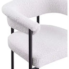 Tabouret de comptoir en tissu bouclé crème Malin de Meridian Furniture, lot de 2