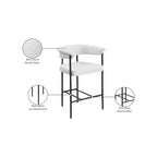 Tabouret de comptoir en tissu bouclé crème Malin de Meridian Furniture, lot de 2